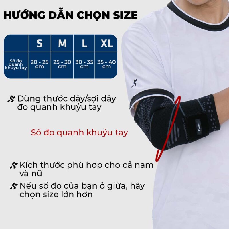 Bó khuỷu tay Spinnix Virex đen