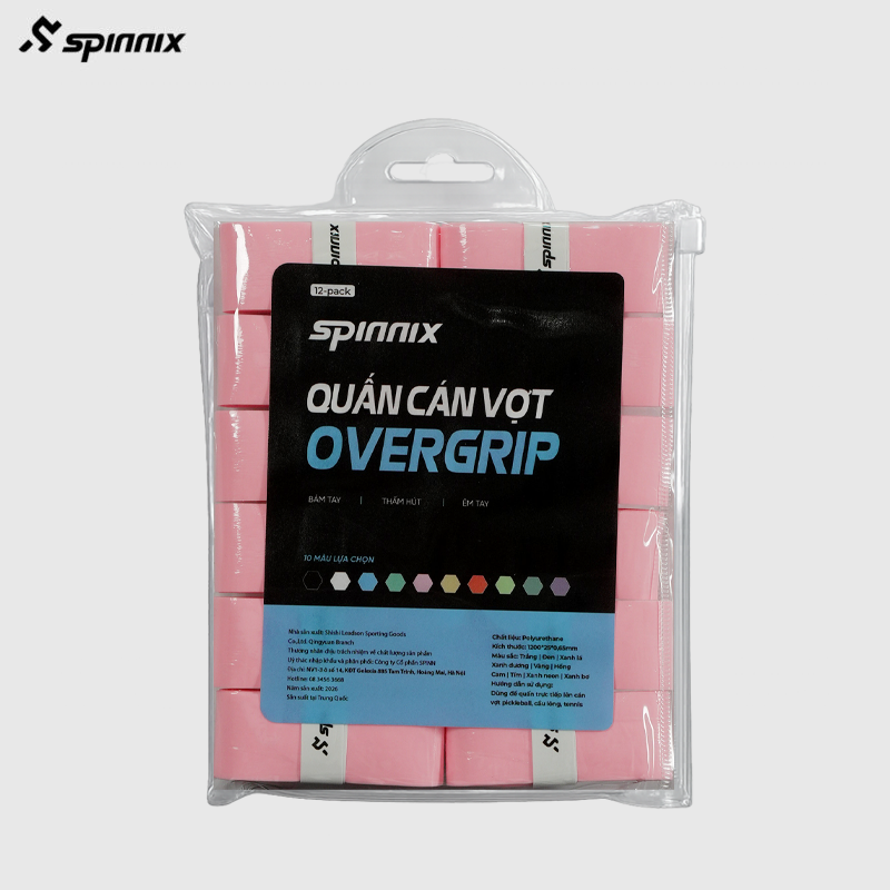Quấn cán vợt Spinnix overgrip hồng Quấn cán vợt Spinnix overgrip hồng