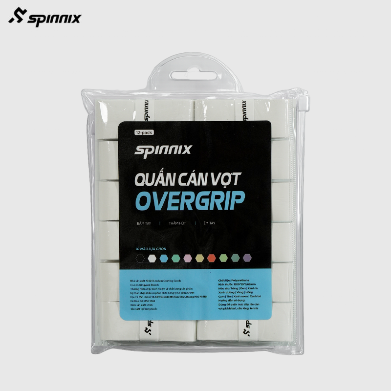 Quấn cán vợt Spinnix overgrip trắng Quấn cán vợt Spinnix overgrip trắng