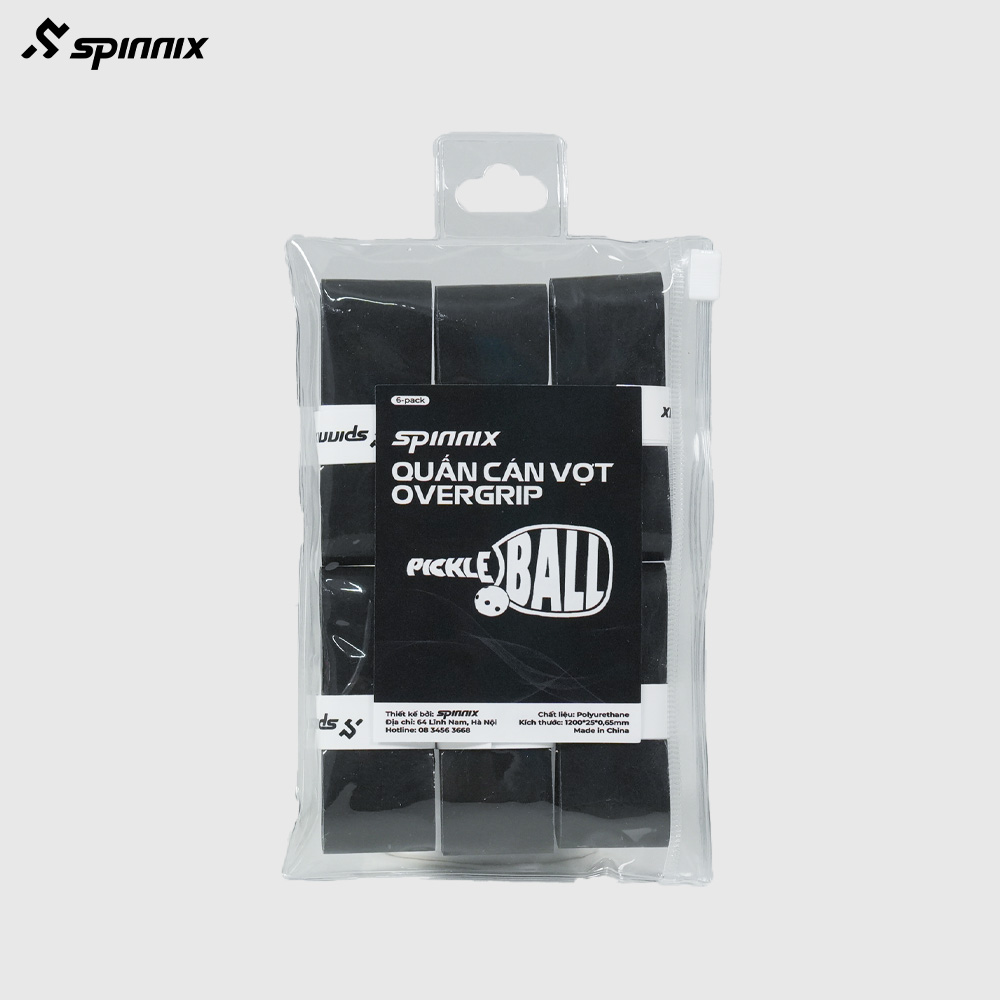 Quấn cán vợt Spinnix overgrip túi 6pcs đen Quấn cán vợt Spinnix overgrip túi 6pcs đen