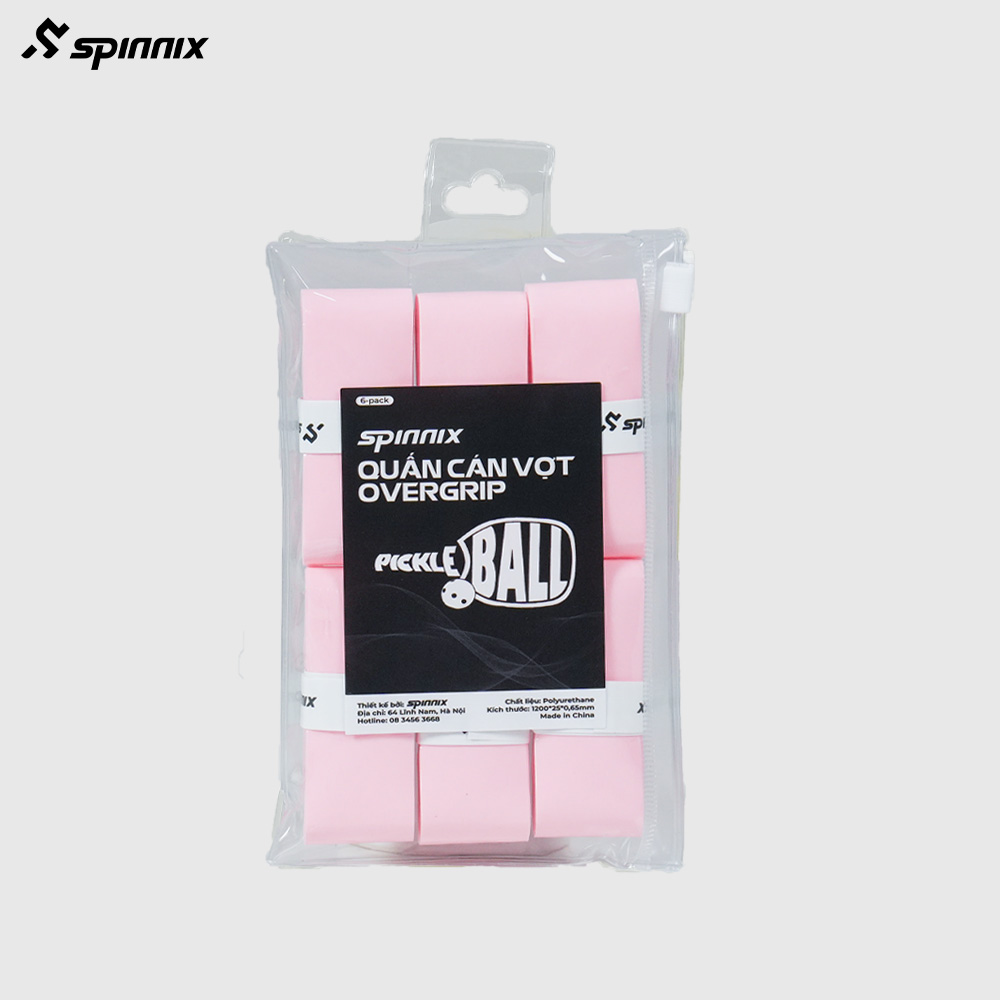Quấn cán vợt Spinnix overgrip túi 6pcs hồng Quấn cán vợt Spinnix overgrip túi 6pcs hồng